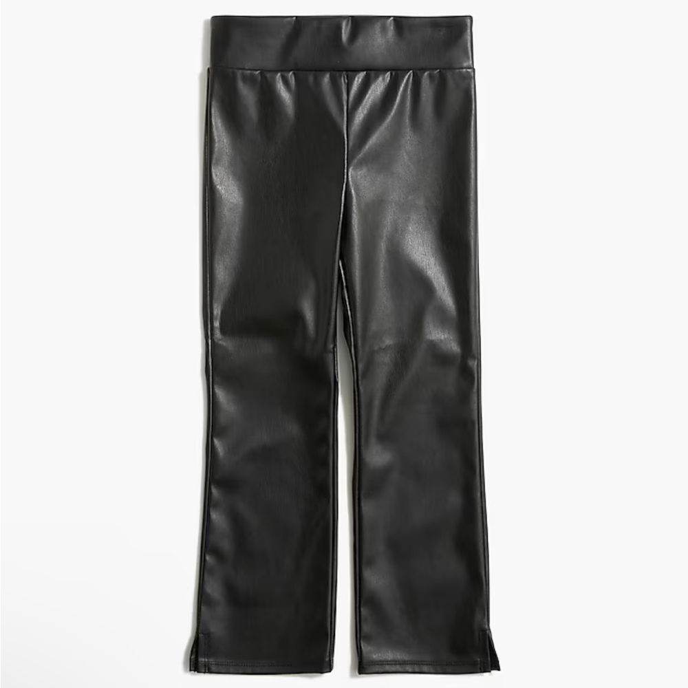 J. Crew Girls' faux-leather flare leggings